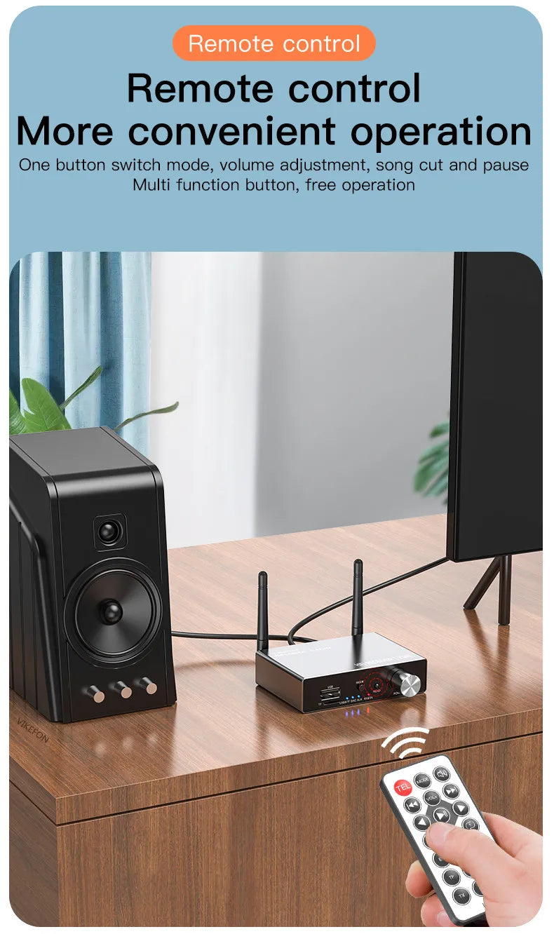 Bluetooth 5.3 Transmitter Receiver Stereo Low Latency AUX 3.5mm Optical Wireless Music Audio Adapter Remote Control For TV PC