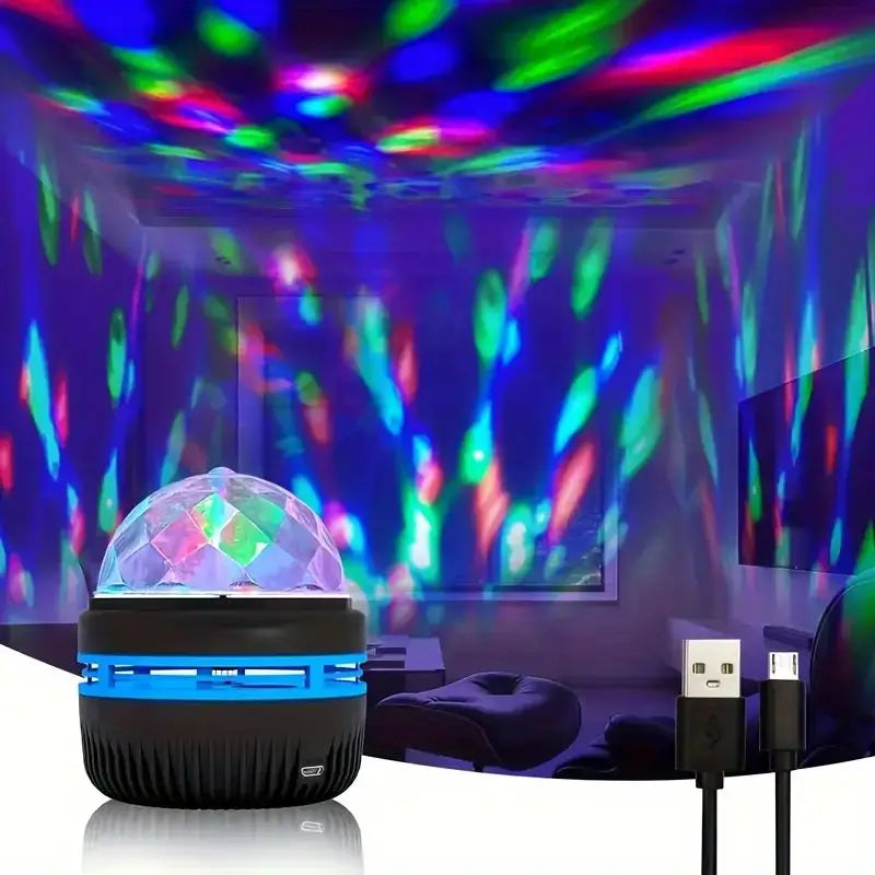 Colorful Starry Sky Party Lamp USB Christmas LED NightLights Auto Rotate Magic Ball Moon Galaxy Home Atmosphere Light Kids gifts