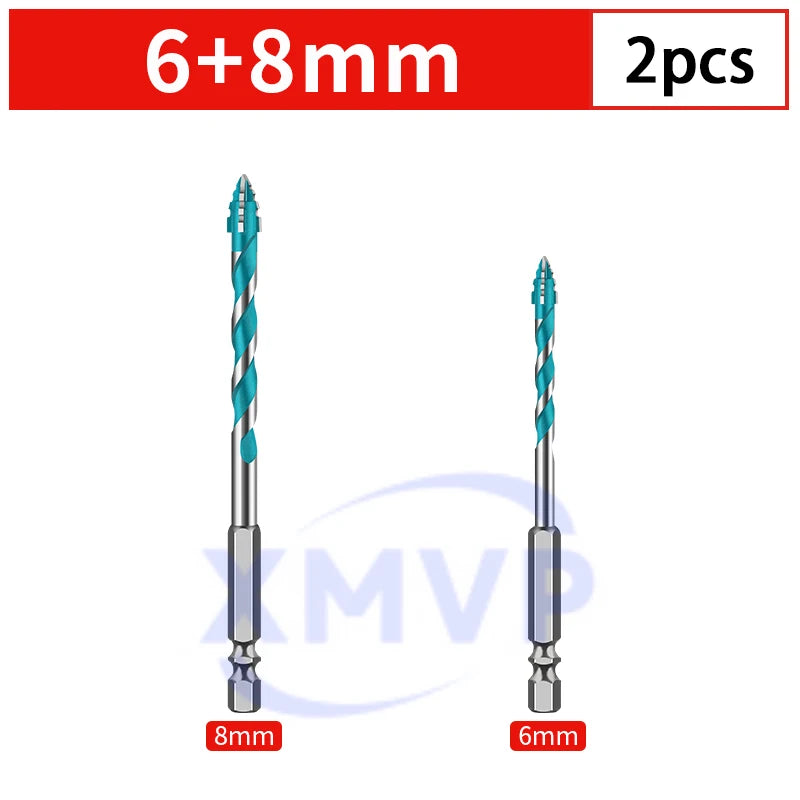 Four-edge serrated eccentric drill bit, high-hardness tile drilling, concrete Nemesis, super-hard special electric drill