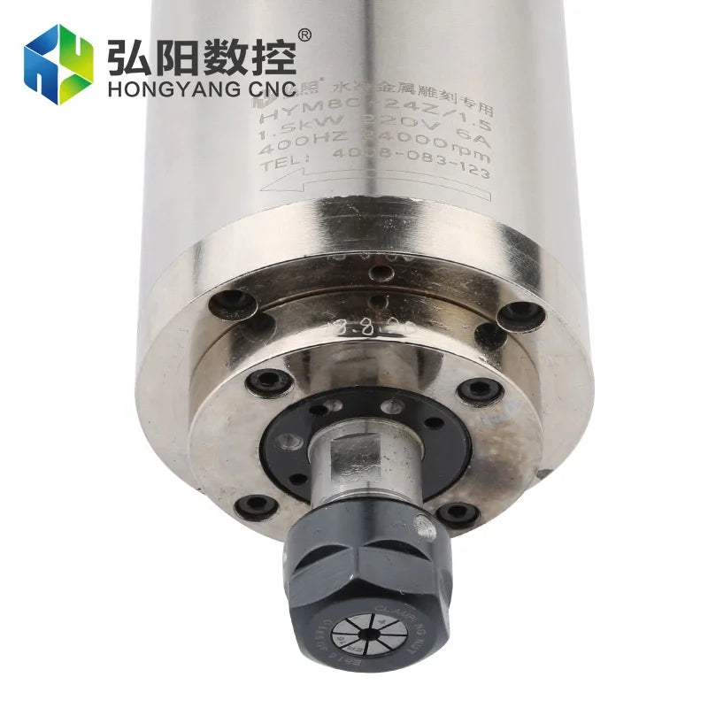 HotHYCNC 1.5kw 220v Soft Metal Milling Drilling Spindle Motor Water Cooled Cnc Router Tapping Drilling Motor Machine Tool Spindl