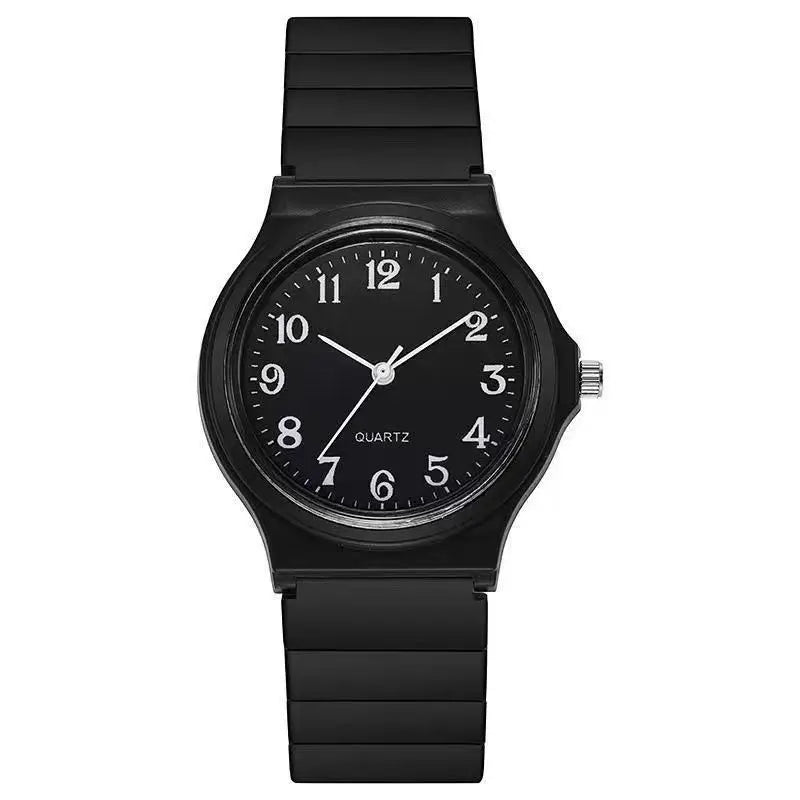 YIKAZE Exam Watch Silicone Strap Simple Women Watch Student Ladies Quartz Wristwatch Waterproof Round Small Dial for Women