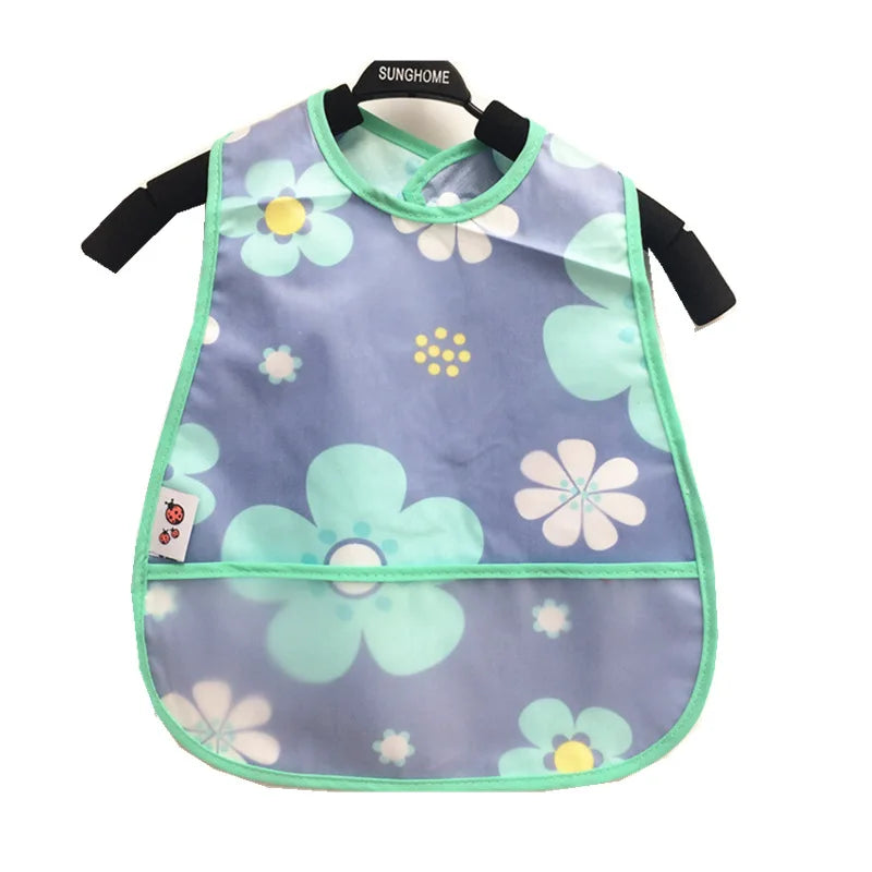 2023New Cartoon Pattern EVA Waterproof Pocket Lunch Feeding Bibs Adjustable Baby Bibs Cute Children Baby Apron Kids Burp Cloths