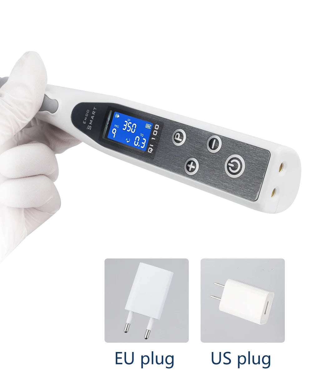Dental Wireless Endo Motor Smart 9 Programs with LED Lamp and 16:1 Reduction Contra Angle Endodontic Instrument