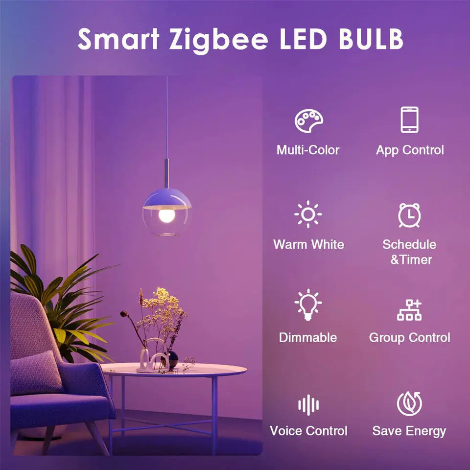 Wifi/Zigbee Smart LED Bulb E27 Ewelink Alexa Lamp RGB Light Bulbs APP/Voice Control Dimmable AC 100-240V For Google Home Alice