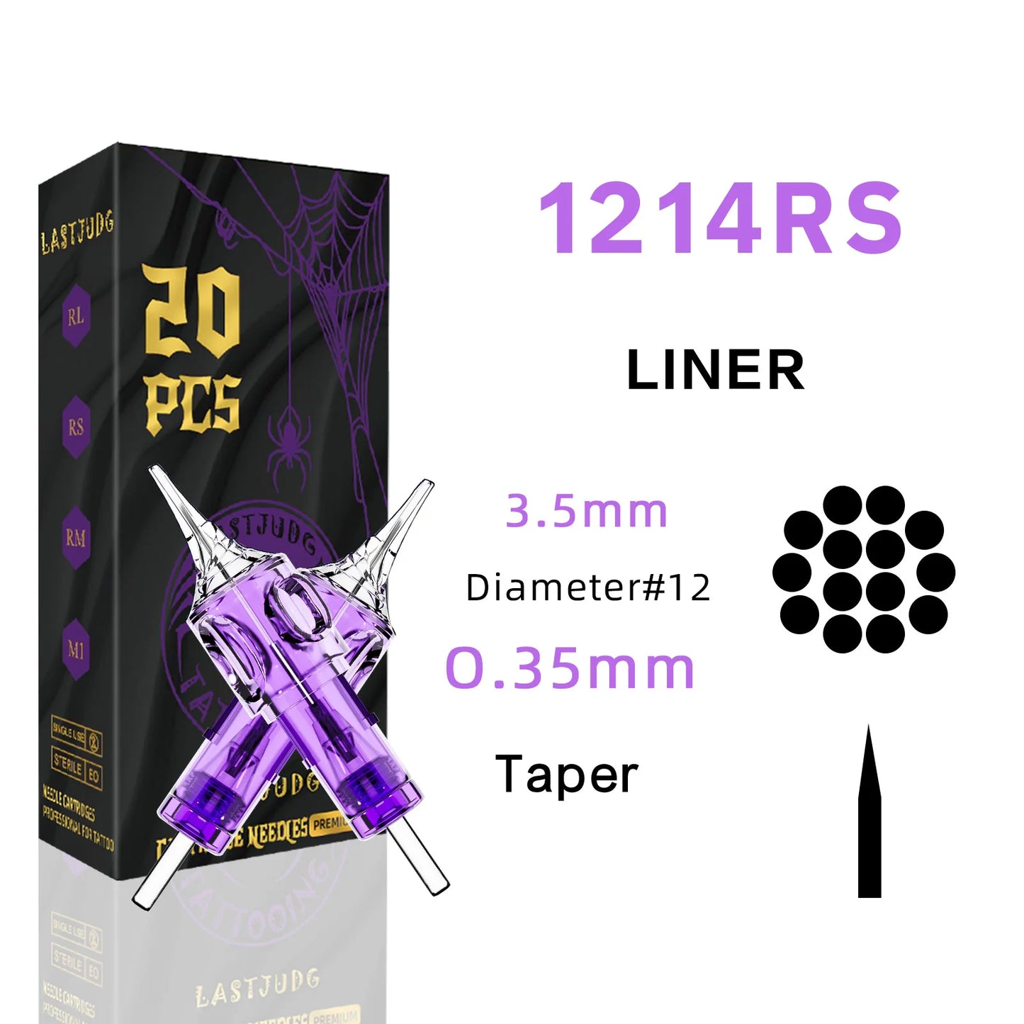 LASTJUDG Tattoo Needles 20PCS Disposable Tattoo Needles RL RS M1 RM Permanent Makeup Tattoo Cartridge Needle For Tattoo Pen