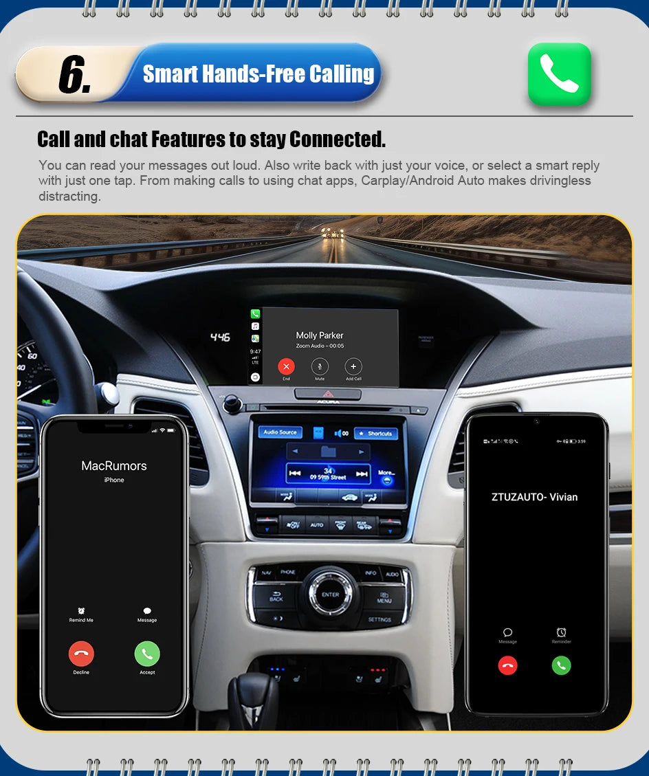 Car Ai Box Wireless Apple Carplay Android Auto For Acura YD3 MDX RDX TLX ILX RLX Honda Odyssey Original Screen Support Mirroring