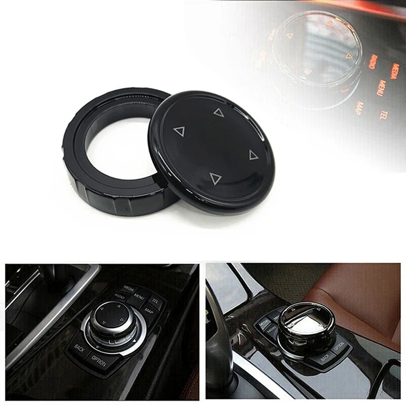 Car Big Multi Media Knob Button Cover Trim Control Glossy Black ABS Plastic Fit for BMW 1 Series F20 3 Series F30 5 Series F10