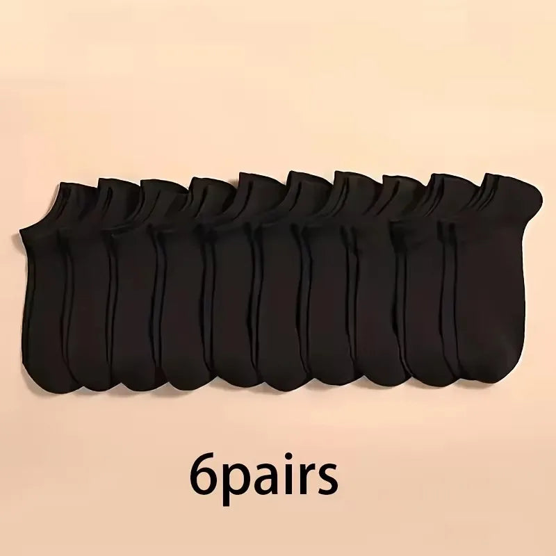 12 Pairs Solid Color Boat Socks Comfortable Breathable High-Quality Men's Business Low Tube Socks Casual Men Slipper Floor Socks