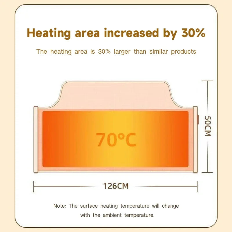 Electric Foot Heater Under Desk Silent Foldable Leg Warmer Thermostat Auto Shut Off Timer Office Home EU/UK Plug