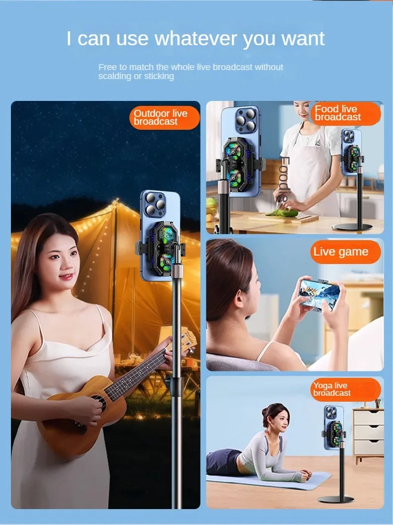 Dual Fan TEC Cooling Mobile phone radiator iPhone Samsung MOTOROLA Xiaomi Universal mobile phone Live cooler Mobile phone fan