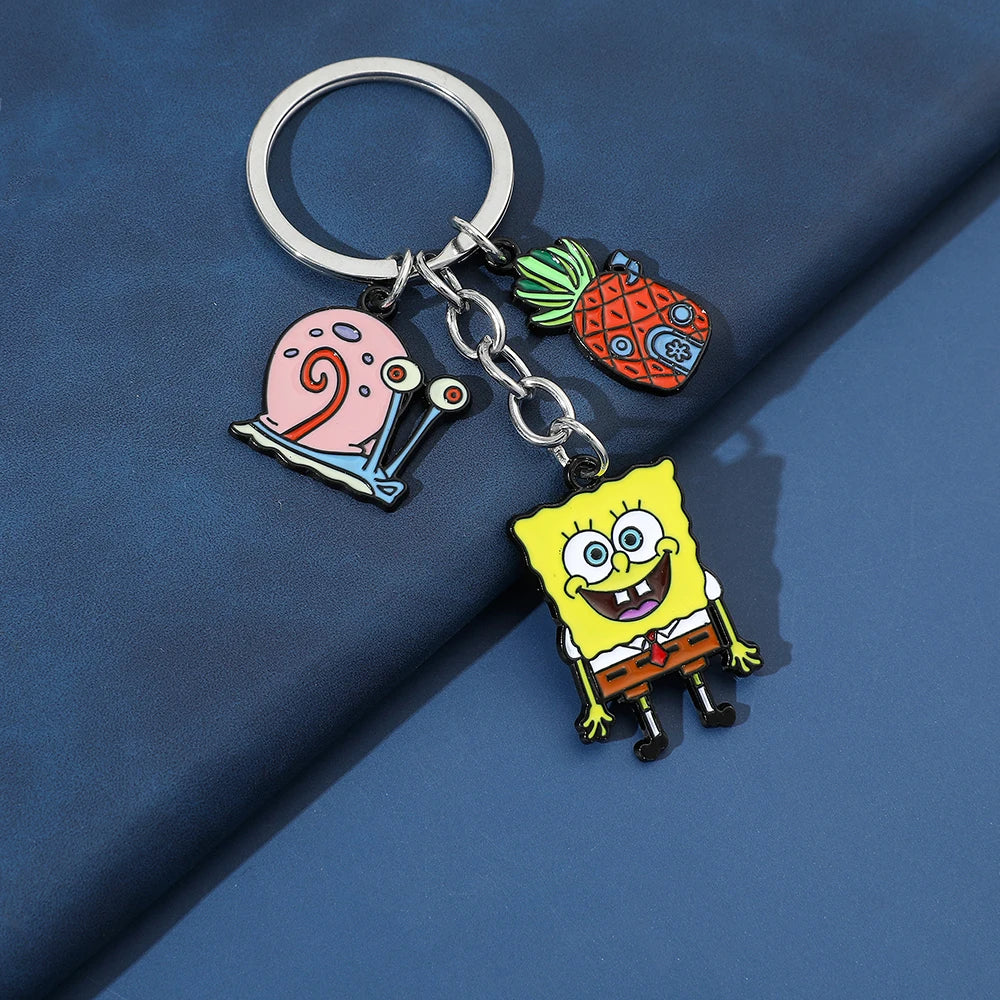 Classic Cartoon Anime SpongeBob SquarePants Keychain Cute Cartoon Figure Pendant Accessories Kawaii SpongeBob Pendant Keychain