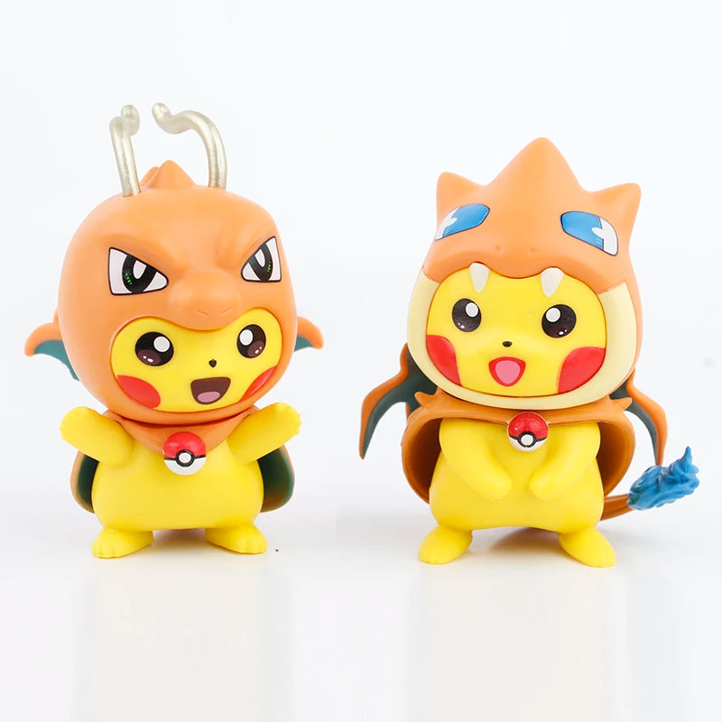 New 6pcs/set Pokemon Pikachu as Charizard Mew  Figure Toys 7cm