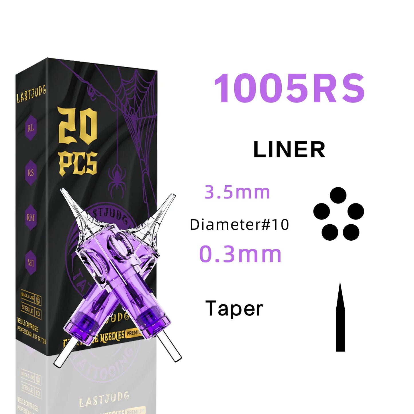 LASTJUDG Tattoo Needles 20PCS Disposable Tattoo Needles RL RS M1 RM Permanent Makeup Tattoo Cartridge Needle For Tattoo Pen