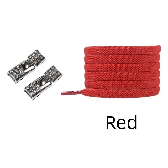 Elastic Laces Sneakers Diamond Cross Locks Shoelaces Without ties Kids Adult 8MM Width No Tie Shoe laces Rubber Bands Shoelace