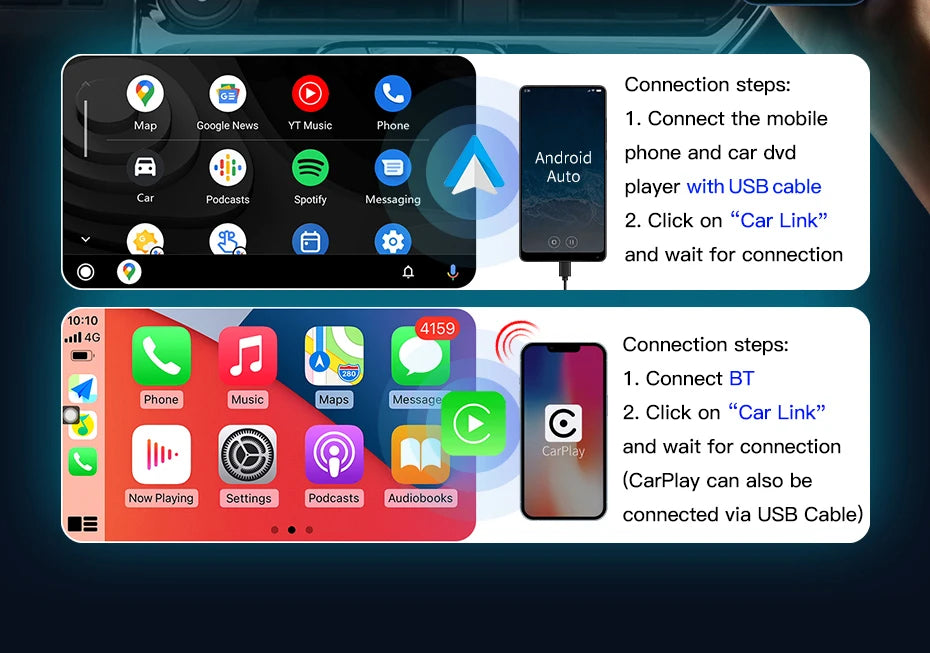 4G 64G Car play Android Radio Multimedia 7 9 10 inch CarPlay Android Auto 2 din Radio Stereo Receiver Player 2DIN GPS 4 Core