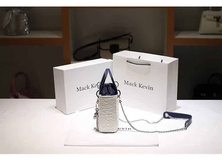 2024 New Fashion and Popular Handheld Square Bag with Contrast Color Women's Beautiful and Luxury Shoulder Bag with Decoration