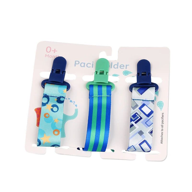 3Pcs/Set Baby Pacifier Clip Pacifier Chain Dummy Clip Nipple Holder for Baby Cartoon Print Child Pacifier Clips Soother Holder