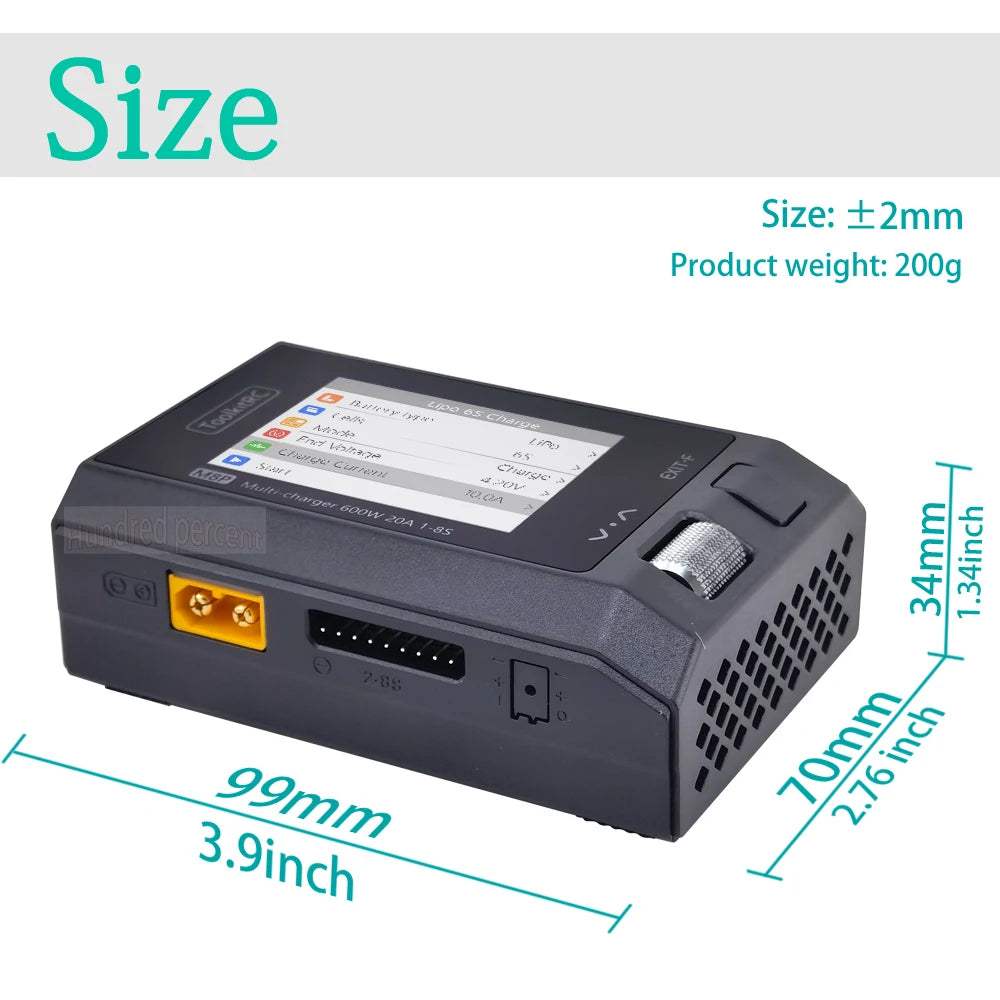 ToolkitRC M8P Charger with an increase in accuracy power of 600W 20A 5V 1-8S Multifunctional signal testing M8S upgraded