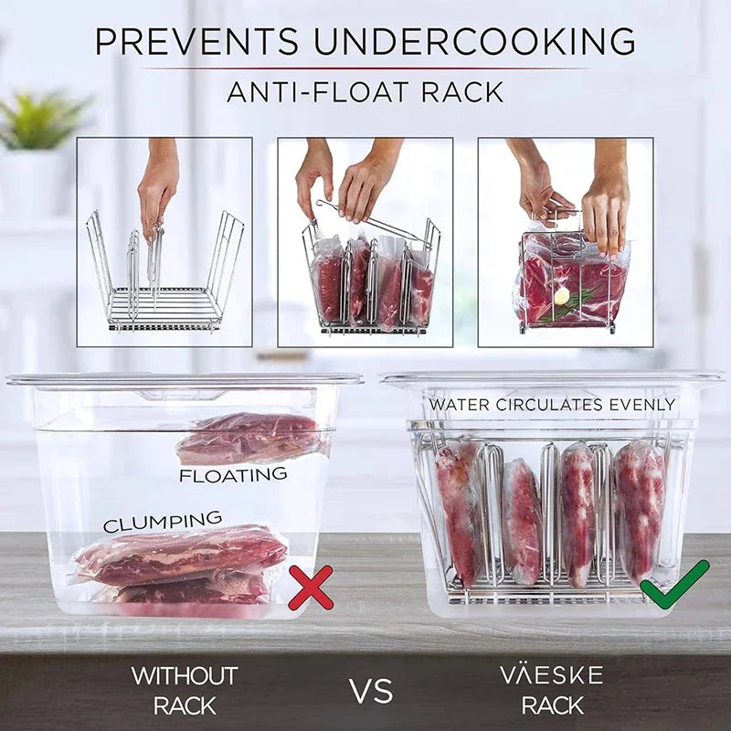 Sous Vide Cooker machine 11L Container with Stainless Steel Rack Detachable Dividers Separator Slow Cooker Kits Accessories