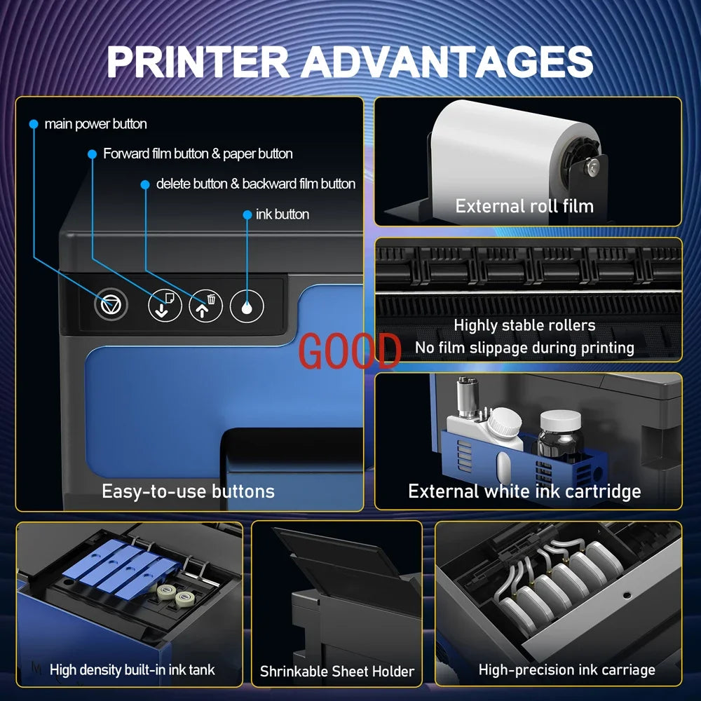 Colorsun XP600 DTF Printer For Epson L18058/L8058 impresora a3/a4 dtf T-Shirt printing machine For T-Shirt Shoes Hoodie Bags