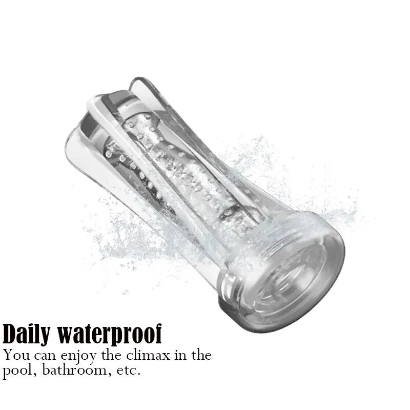 Male Masturbator Cup Soft Silicone Pussy Transparent Vagina Adult Goods Endurance Exercise Vacuum Pocket Cup for Adults Sex Toys