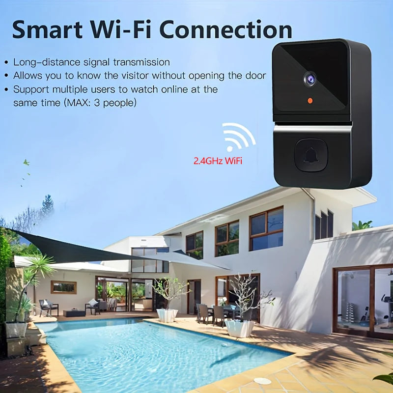 T23 Smart Visual Doorbell Two-way Intercom Infrared Night Vision Remote Monitoring Security System Wifi Video Door Bell