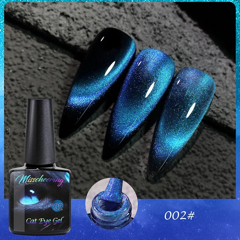 8ml 9D Rainbow Cat Eye Magnetic Nail Gel Phototherapy Adhesive Semi Permanent Nail Art Manicure Soak Off LED UV Gel