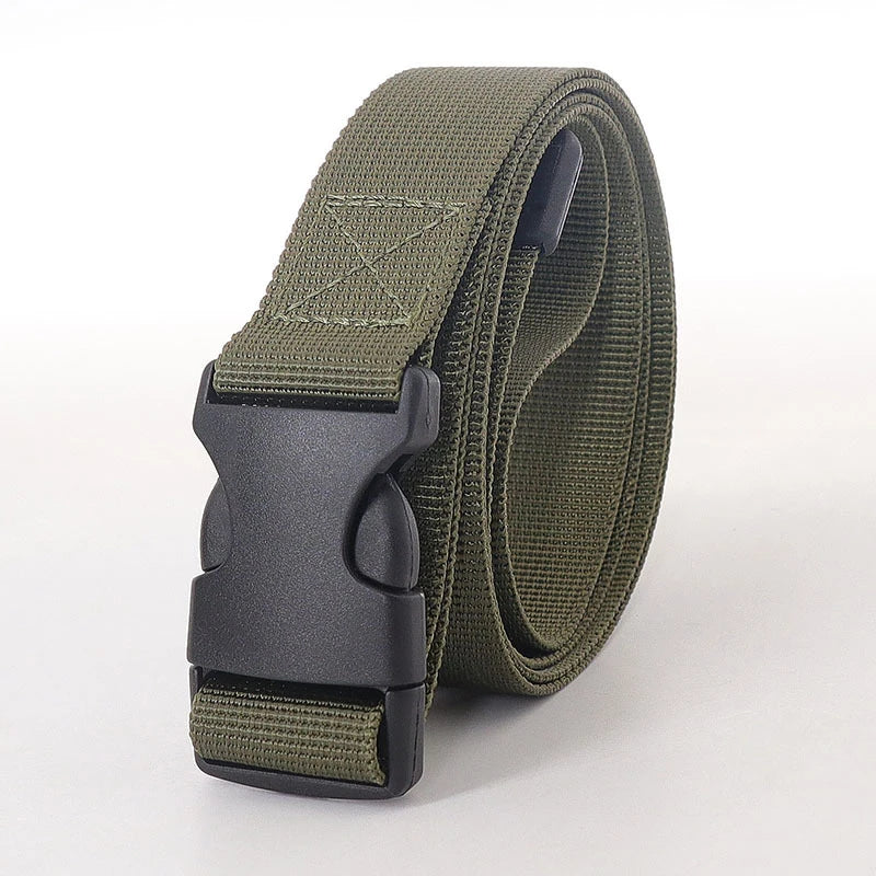 125cm 2.5 Wide Buckle Nylon Braid Men Belt Adjustable Man Outdoor Travel Waist With Plastic Buckle For Pants For Women's Outdoor