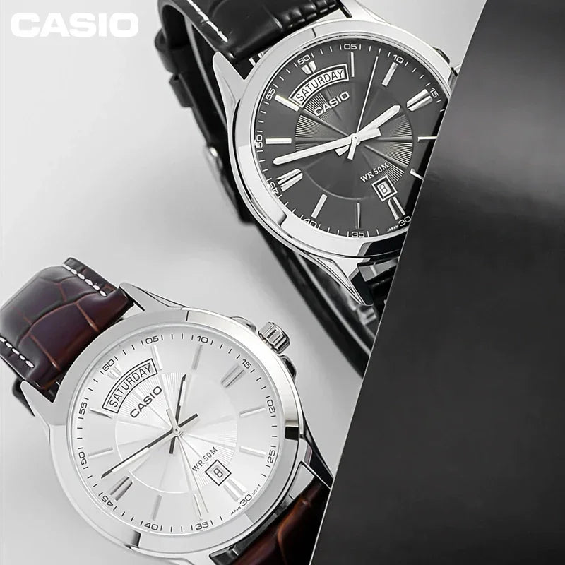 Casio MTP-1381 Waterproof Men Luxury Business Watch Classic Steel Belt Retro Belt Quartz Waterproof Multi-function Date Week