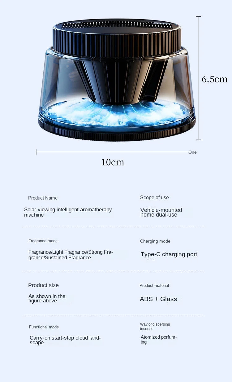 New High-end Cloud Car Solar Aromatherapy Light Luxury New Lasting Fragrance Men's Car Perfume Fog