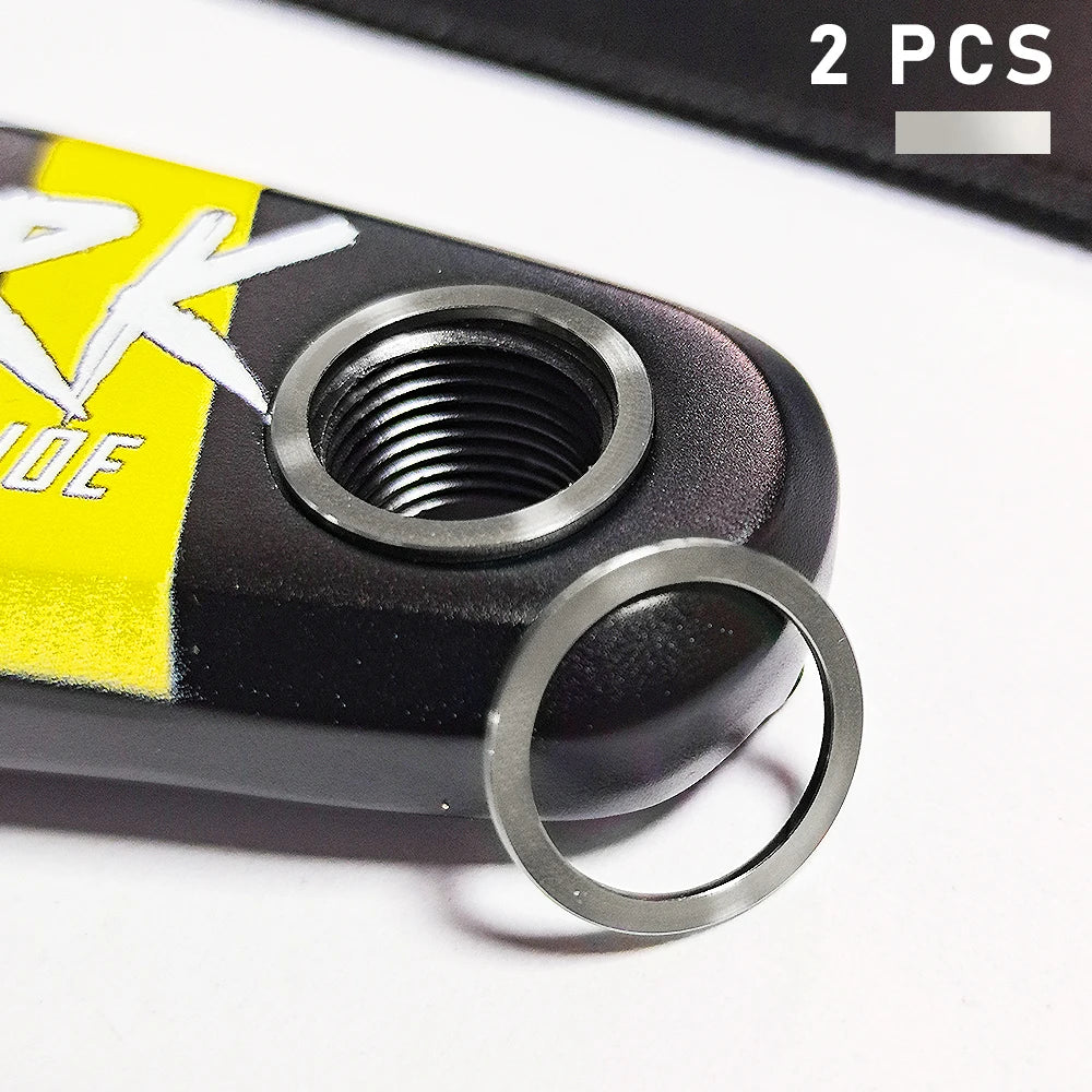 KRSEC 2PCS Bike Titanium Alloy Pedal Washer Spacer Gasket for Mountain Bike Road Bicycle Crank Protection Ring