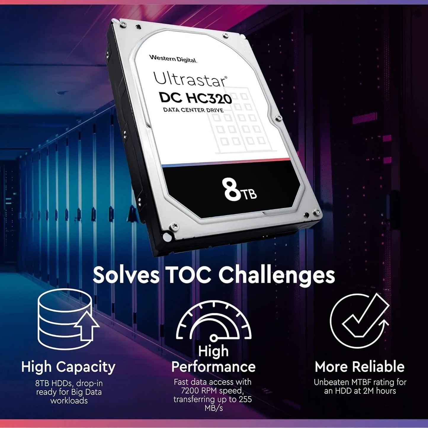 Western Digital 8TB Ultrastar DC HC320 SATA HDD Class SATA 6 Gb/s 256MB Cache, 3.5"