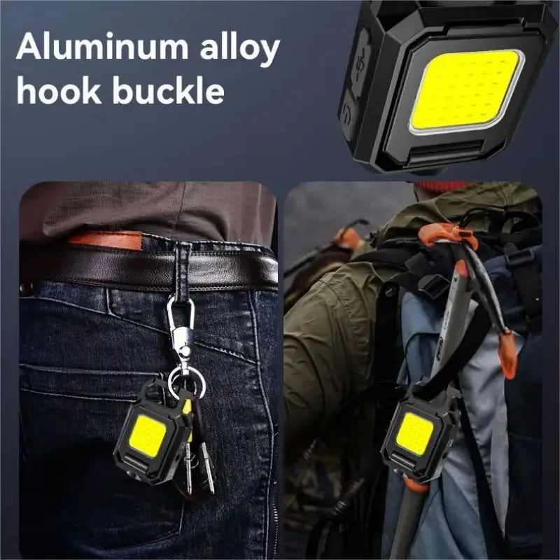 XPE Work Light COB LED Flashlight Pocket Outdoor Foldable Side 2 COBs Camping Hiking Lamp 800mAh USB Charging IPX4 Waterproof