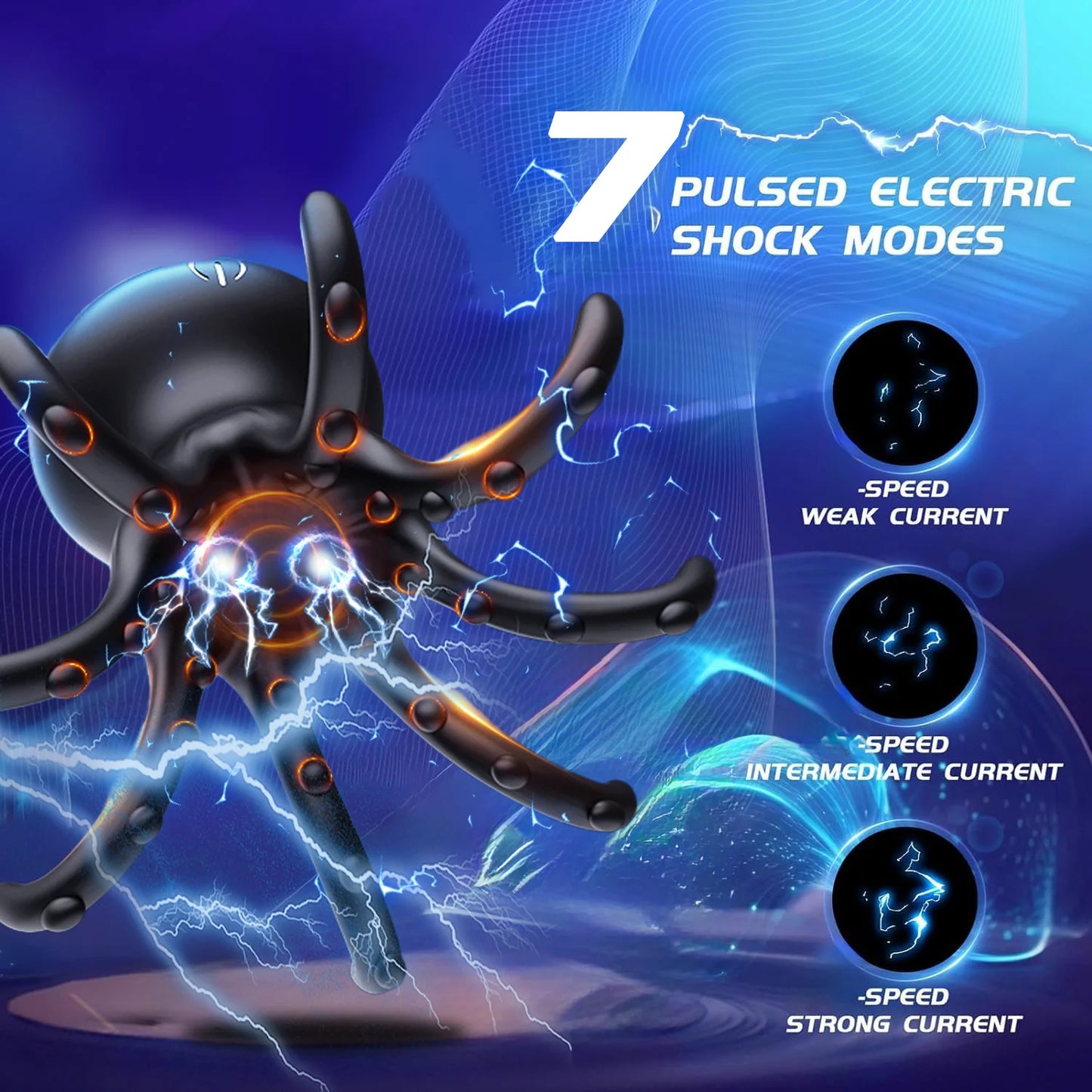 Male Masturbator Eelectroshock Tentacle Shaped Penis Vibrator 360° Wrapping Prostate Massager Handheld Adult Sex Toys for Men 18