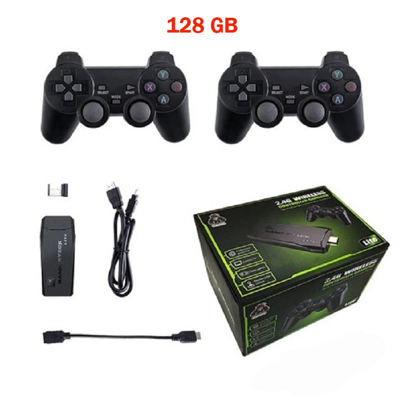 2025 New Video Game Sticks M8 Console 2.4G Dual Wireless Controller Game Stick 4K HDMI Output 15 Classic Emulators - 64G