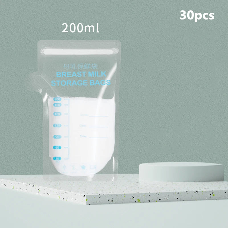 30Pcs  Breast Milk Storage Bags with Marker Pen Disposable Small Capacity Milk Bags for Freezing and Storage Bag