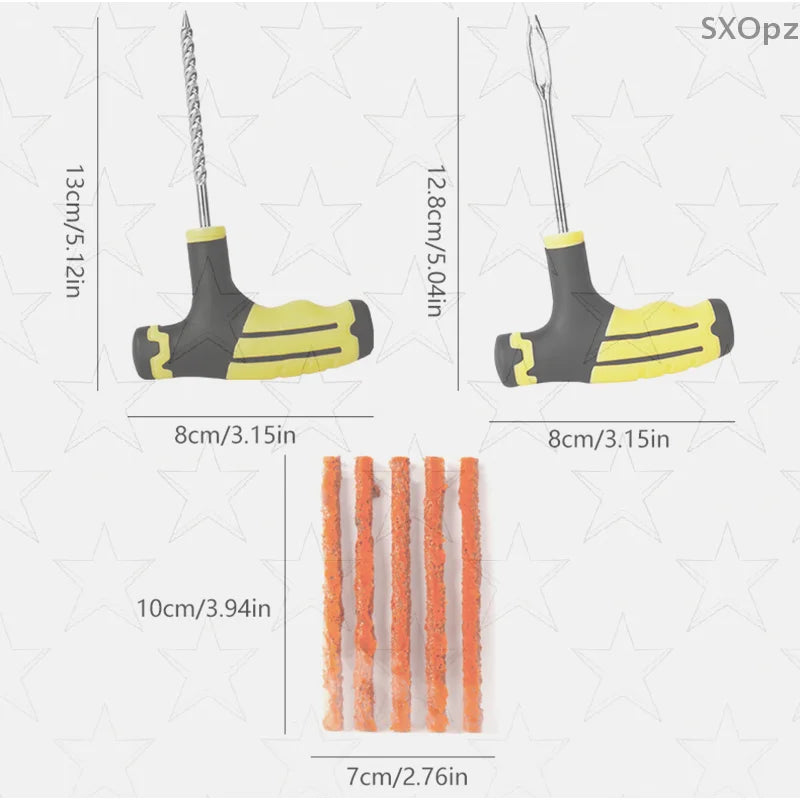 Tire Tubeless Tire Repair Tool Kit For Emergencies Quick Puncture Fixing For Cars Truck RV Jeep ATV Motorcycle Flat Tire Repair