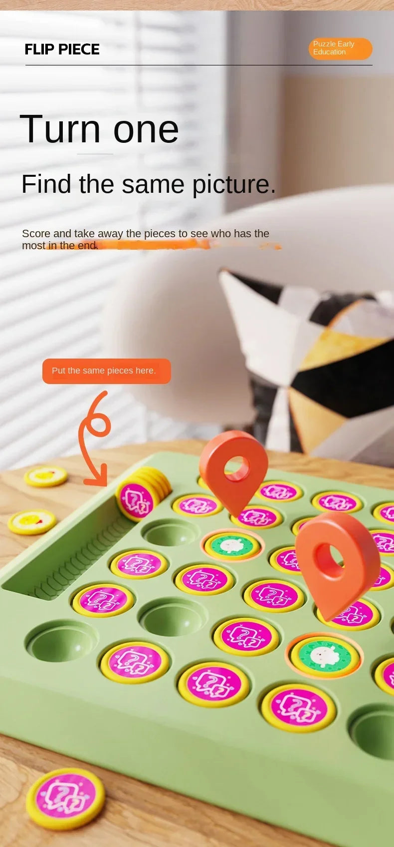 2024 New Two-player Animal Flip Chess Children's Pairs of Touch Shen Ji Miaoji Parent-child Interactive Puzzle Reasoning Game