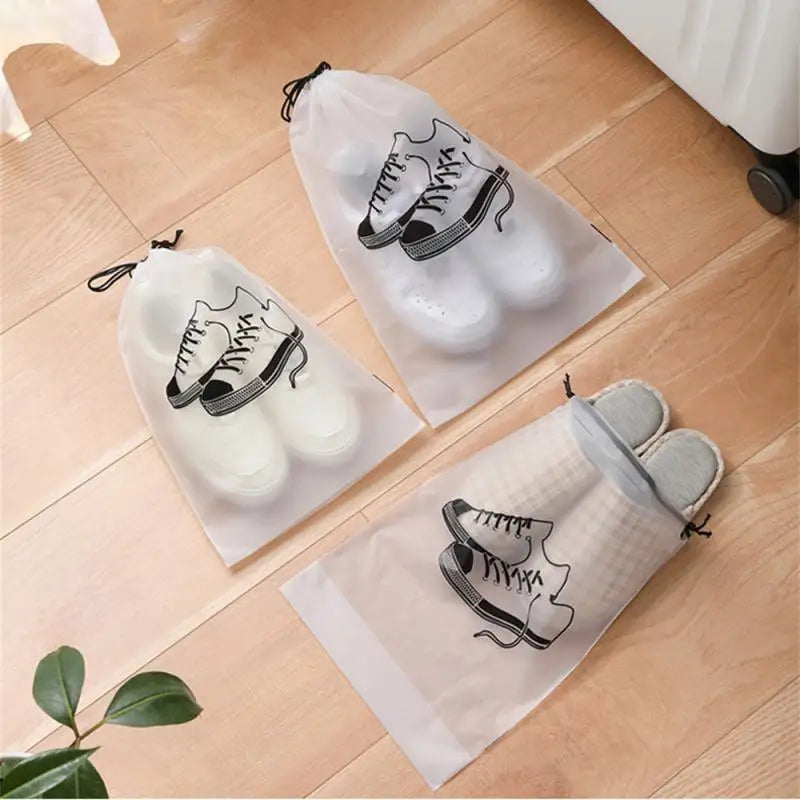 1~10PCS Eco Waterproof Transparent Mylar Plastic Home Organizer Handbags Drawstring Pouches Toiletry Carrier Traveling Pocket