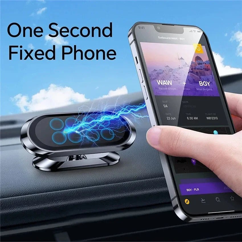 New Magnetic Car Phone Holder 360° Rotation Mini Strip Shape Stand for Huawei Metal Strong Magnet GPS Car Mount for IPhone