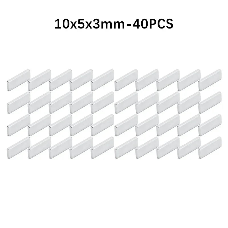 20-100Pcs Super Strong Neodymium Magnets 10/15/20mm X 5/10mm X 3mm N35 NdFeB Block Magnets Square Magnets Refrigerator Stickers