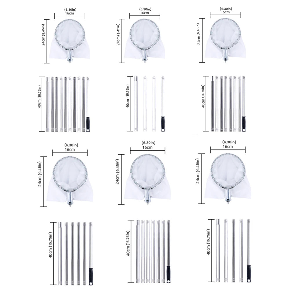 Fruit Picker Pole Tool with Basket Telescoping Long Handle 1.6 to 4M Fruit Catcher For Apple Orange Avocado Acorn Lemon Pear