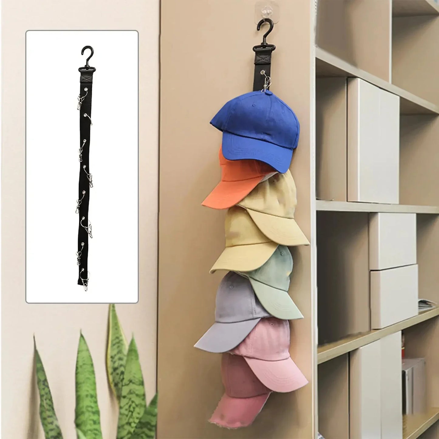 1PCS Hanging with Hook with Metal Clips Hat Collections Caps Rack Hat Golf Caps Stand for Baseball Caps Golf Caps