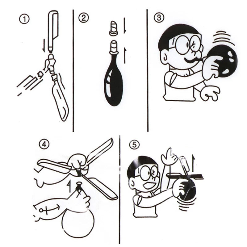 6PCS Air Balloon Helicopter Toy Funny Balloon Ortable Outdoor Helicopter Flying Kids Birthday Party Children's Day Game