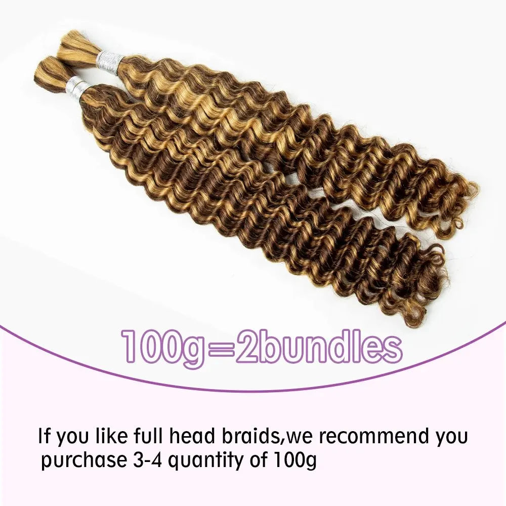 Boho Braids Human Hair Curly Bulk Hair For Braiding Burgundy No Weft Curly Hair Bundles Honey Blonde for Boho Braid Hair