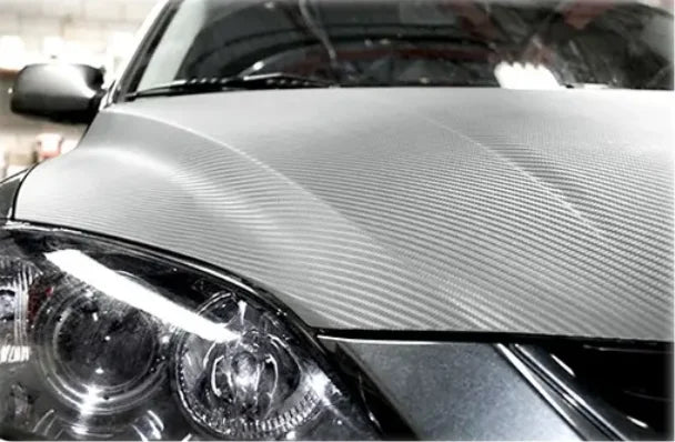 DIY Waterproof 3D Carbon Foil Film Silver Self-adhesive Car Stickers Auto Color Change Accessories Silver Carbon Vinyl Wrap