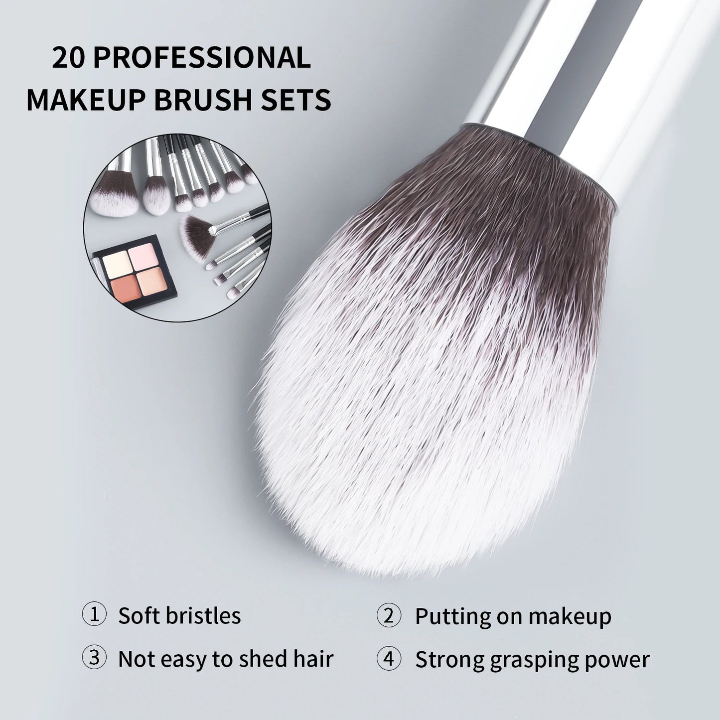 Makeup Brush Sets , 20pcs Plastic Daily Durable multifunctional makeup brush for Mascara, Eye Shadow,Foundation