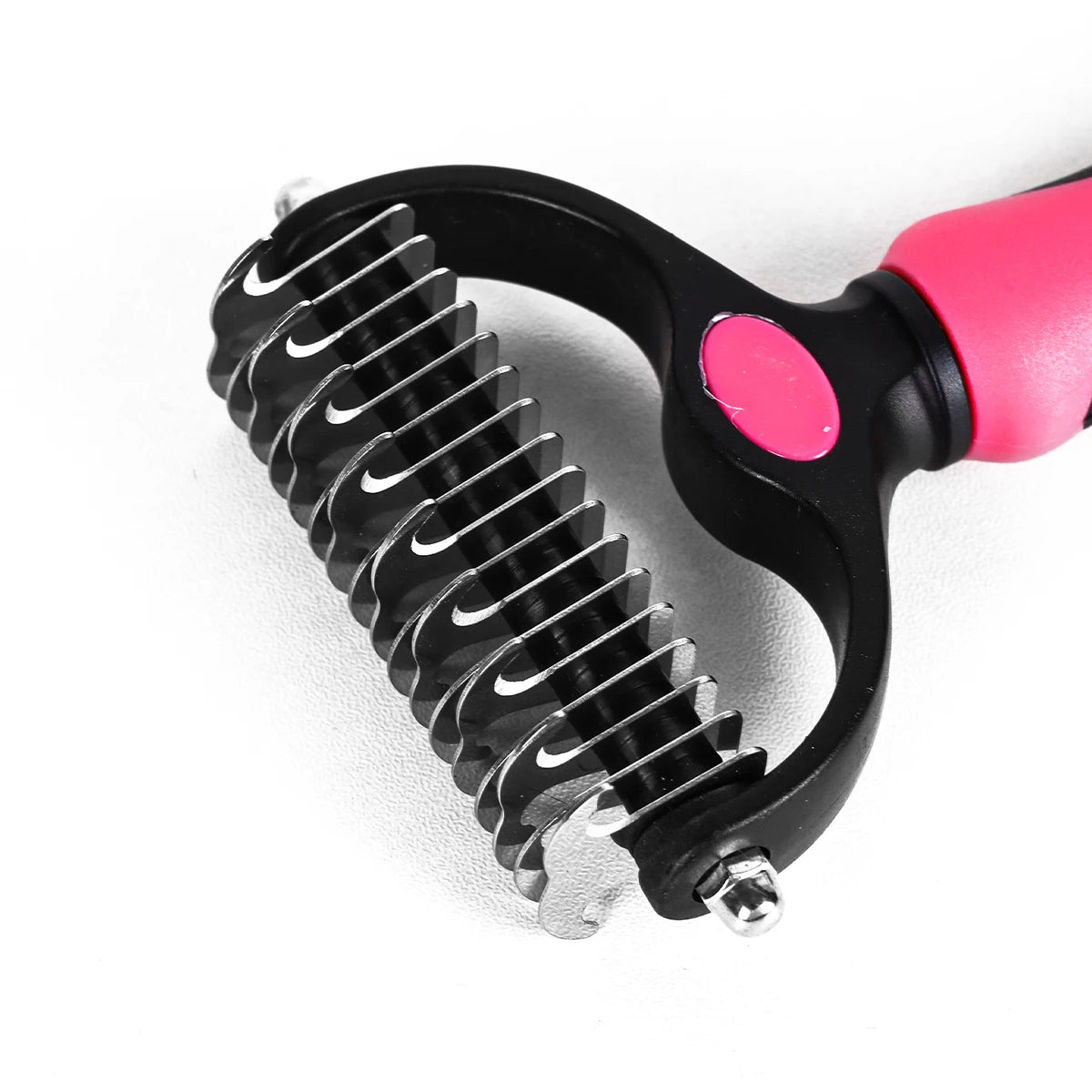 1pc Pet Grooming Brush Double Sided Shedding and Dematting Undercoat Rake Comb for Dogs and Cats