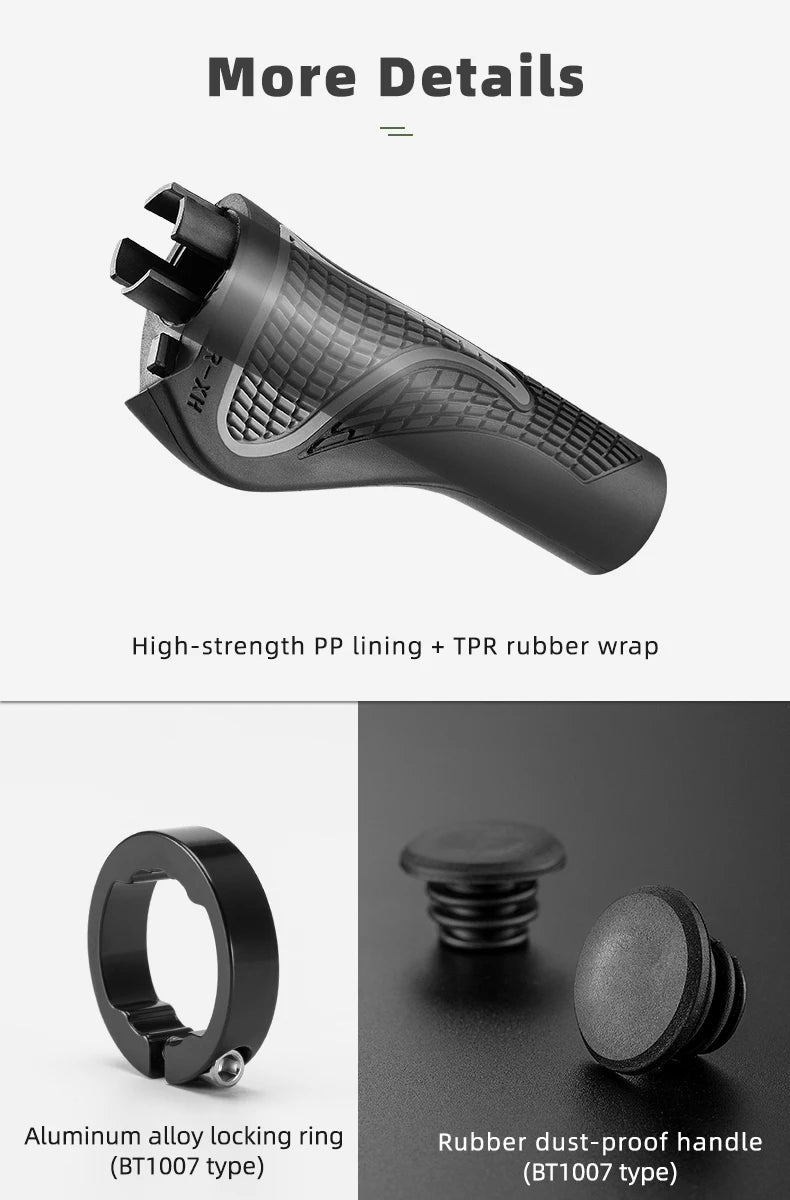 ROCKBROS Bicycle Grips MTB Mountain Bike Handlebar Grips Horns Shofar Vice Handle Bike Grips Shockproof Rubber Cycling Grips