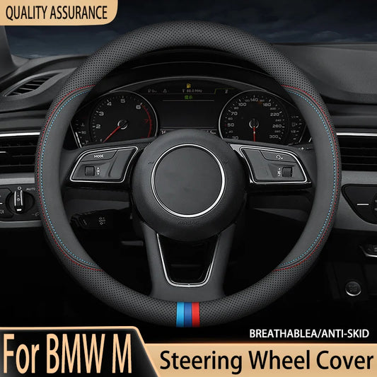 Genuine Leather Car Steering Wheel Cover 15 inch/38cm for BMW M Sport G30 G31 G32 G20 G21 X3 G01 X4 G02 X5 G05 G14 G15 G16